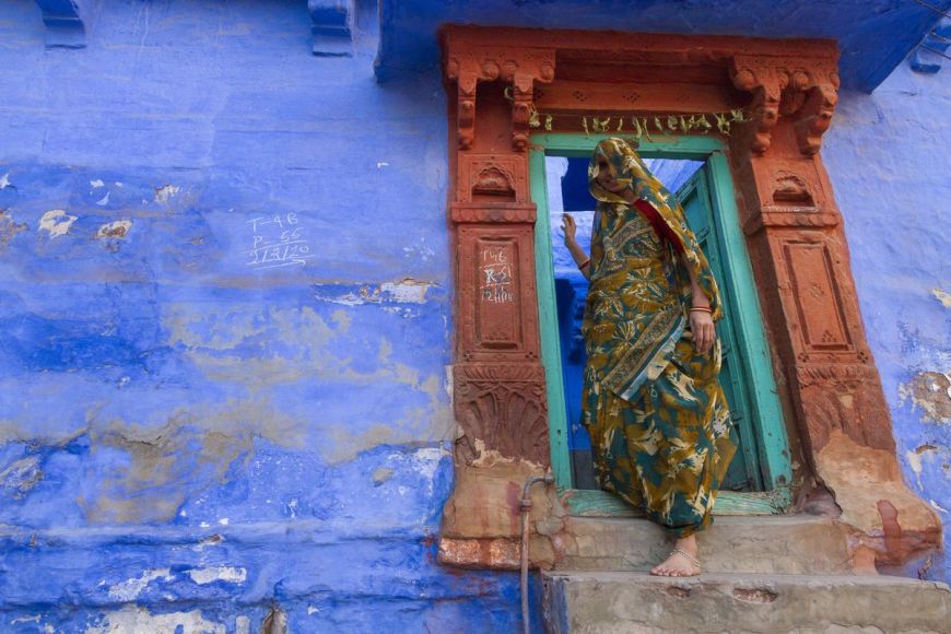 Femme en sari, Rajasthan, Inde